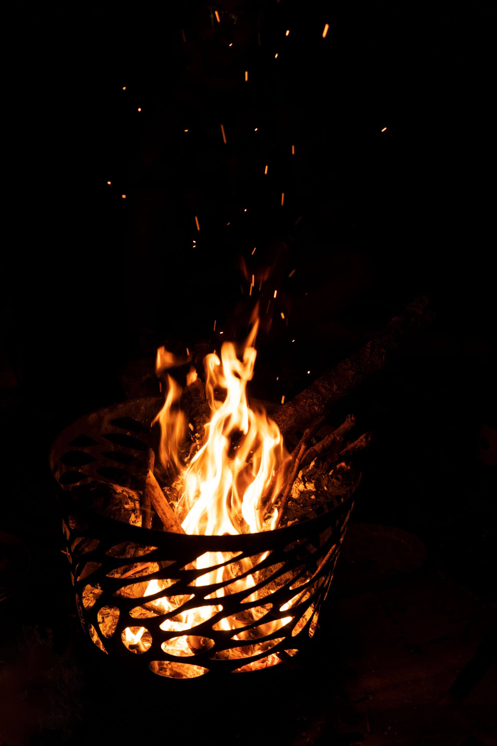 Fire Pit with sparks